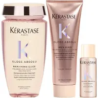 Kérastase Gloss Absolu Shampoo 250ml and Conditioner 250ml with Mini Deluxe Glaze Oil Drops 15ml