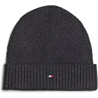 Tommy Hilfiger Strickmütze "TH FLAG PIMA COTTON BEANIE" Beanie mit Logostickerei, mit Kaschmiranteil Unisex