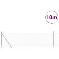 vidaXL Sechseckzaun mit Betonsockel 10 x 0,4 m Verzinkter Stahl Silber