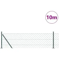 vidaXL Maschendrahtzaun mit Betonsockel 10 x 0,6 m Grün Netz