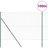 vidaXL Bodenmontierter Sechseckzaun 100 x 1,5 m Grün Netz