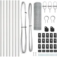 vidaXL Bodenmontierter Sechseckzaun 10 x 0,5 m Verzinkter Stahl Silber