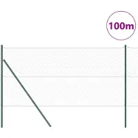 vidaXL Bodenmontierter Sechseckzaun 100 x 1,2 m Grün Netz