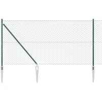 vidaXL Maschendrahtzaun mit Stacheln 10 x 1,2 m Grün Netz