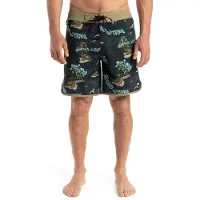 Quiksilver Boardshorts "Surfsilk Scallop 18", Herren, Gr. 28(XS), Normalgrößen, schwarz (schwarz naturama), Obermaterial: 88% Polyester, 12% Elasthan., Hosen Boardshorts