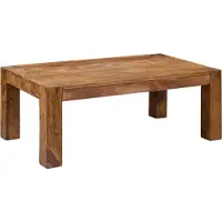 FineBuy Couchtisch Sheesham Massivholz 110cm · Rechteckiger Wohnzimmertisch aus Echtholz · Handgefertigter Sofatisch im Landhaus Design
