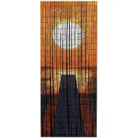Maximex Türvorhang "Modell Sonnenuntergang" Hakenaufhängung 1 Stk. tlg. Insekten- und Sichtschutz aus Bambus, für Balkon oder Terrasse