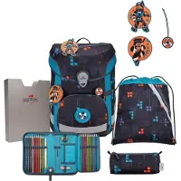 DERDIEDAS ErgoFlex Easy Schulranzenset 5-teilig Ninja Fighter dunkelblau