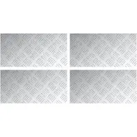 vidaXL Treppe Tritt Rechtwinklig 4 pcs Silber 40 x 20 cm Aluminium