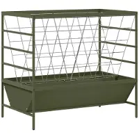 vidaXL Viehfutterspender Olivgrün 100 x 60 x 90 cm 15 kg