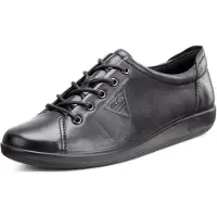 Ecco Schnürschuh Soft 2.0 Low Black Feather Black Sole Damen-Schuhgröße 41