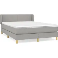 Syfax Boxspringbett mit Matratze Hellgrau 140x200 cm Stoff