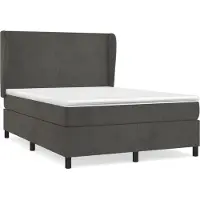 Syfax Boxspringbett mit Matratze Dunkelgrau 140x200 cm Samt
