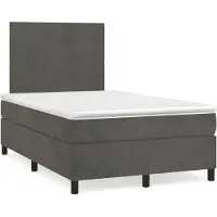 Syfax Boxspringbett mit Matratze Dunkelgrau 120x200 cm Samt