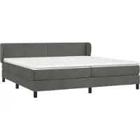 Syfax Boxspringbett mit Matratze Dunkelgrau 200x200 cm Samt