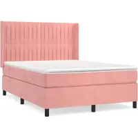 Syfax Boxspringbett mit Matratze Rosa 140x190 cm Samt