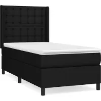 Syfax Boxspringbett mit Matratze Schwarz 90x200 cm Stoff