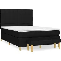 Syfax Boxspringbett mit Matratze Schwarz 140x190 cm Stoff