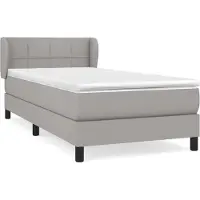 Syfax Boxspringbett mit Matratze Hellgrau 90x200 cm Stoff