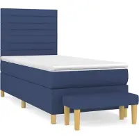 Syfax Boxspringbett mit Matratze Blau 80x200 cm Stoff