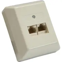 InLine ISDN Anschlussdose, 2x RJ45 Buchse, Aufputz, Schraubanschluss 2x 8-fach