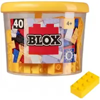 Androni Simba Blox, 40 gelbe Bausteine für Kinder ab 3 Jahren, 8er Steine, in Dose, hohe Qualität, vollkompatibel mit vielen anderen Herstellern