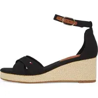 Tommy Hilfiger Espadrilles Flag Criss-Cros Mid Wedge Espad FW0FW08481 Schwarz