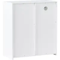 Beliani Sideboard Weiß MDF Glas mit LED Beleuchtung Modernes Design Minimalistischer Stil Stauraum Aufbewahrung für Wohnzimmer Schlafzimmer