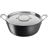 Tefal Jamie Oliver by Batch-Cooking Set, H91254, Rund, Schwarz, Silber, Aluminium, Titan, Grau, Edelstahl