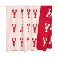 PAD Wohndecke "LOBBY" Made in Europe, Wendefunktion, gestreift, Motiv Hummer, 150x200 cm