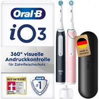 Oral-B Elektrische Zahnbürste "iO Series 3 Doppelpack" 2 Stk. Aufsteckbürsten Magnet-Technologie