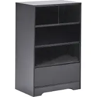 Beliani Kommode Schwarz MDF mit 5 Schubladen Ohne Griffe Modern Skandi Wohnzimmer Schlafzimmer Mehrzweckschrank