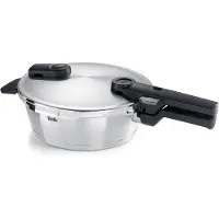 Fissler Schnellkochtopf "Vitaquick Premium Edelstahl Dampfkochtopf mit Dämpfeinsatz", silber (silberfarben), H:16,5cm L:39,5cm Ø:18cm, Töpfe, Schnellkochtopf, Made in Germany, mit gelochtem Einsatz