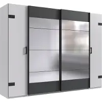 Wimex Stockholm Schwebetürenschrank Graphit/Weiß