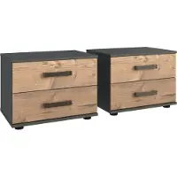 Wimex Stockholm Nachtschrank Graphit/Silver 2er Set