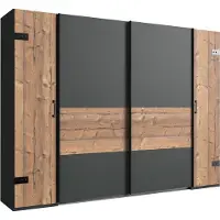 Wimex Stockholm Schwebetürenschrank Graphit/Silver Fir 270 cm