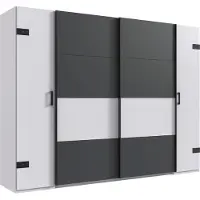 Wimex Stockholm Schwebetürenschrank Graphit/Weiß