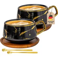 Intirilife Teetasse mit Holz Untersetzer