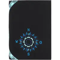 OXMOX Geldbörse New Cryptan RFID Protect Kombibörse Windrose Print Cyan Black schwarz