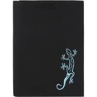 OXMOX Geldbörse New Cryptan RFID Protect Kombibörse Lizard Print Cyan Black schwarz