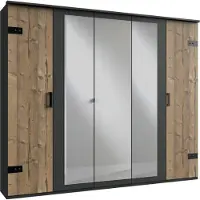 Wimex Stockholm Kleiderschrank mit Spiegel Graphit
