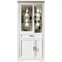 Innostyle Vitrine "Jasmin", weiß (piniefarbe, weiß, eichefarben), B:93cm H:204cm T:42cm, Glas, Holzwerkstoff, MDF, Schränke, Vitrine, inklusive Beleuchtung