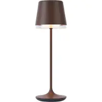QAZQA Professional - Modern Tischleuchte I Tischlampe I Lampe I Leuchte Rostbraun inkl. LED IP65 Wiederaufladbar mit Ladestation - Bass Dimmer I Dimmbar I Außenbeleuchtung - Aluminium Rund - I (nicht