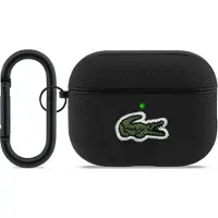 Lacoste Hülle Case AirPods Pro 3 schwarz Logo Krokodil grün mit Karabiner