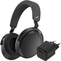 Sennheiser Momentum 4 Wireless Schwarz + BlueBuilt Quick-Charge-Ladegerät mit USB-A-Port 18 W