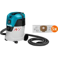 Makita VC2512L + Staubsaugerbeutel (5x)