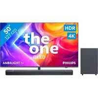 Philips Ambilight 50 Zoll PUS9000 QLED 4K (2025) + JBL Bar 2.1 Deep Bass M2 Schwarz