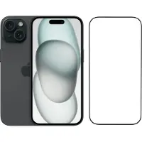 Apple iPhone 15 128GB Schwarz + BlueBuilt Panzerglas