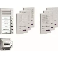 TCSS PPAF06-EN/02 audio:pack AP für 6 Wohneinheiten, mit Außenstation PAK 6 Klingeltasten + 6 x Freisprecher ISW3030 + Steuergerät BVS20 PPAF06EN02