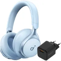 Soundcore Space One Blau + BlueBuilt Quick-Charge-Ladegerät mit USB-A-Port 18 W Schwarz
